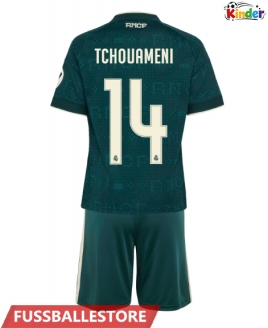 Günstige Real Madrid Aurelien Tchouameni #14 Auswärts Trikotsatzt Kinder 2026-27 Kurzarm (+ Kurze Hosen)